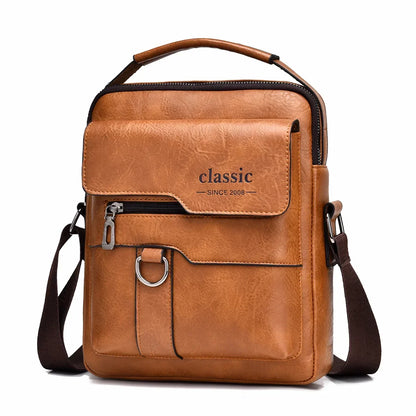 Men's crossbody bag with zipper closure, made of synthetic leather and with ample storage capacity