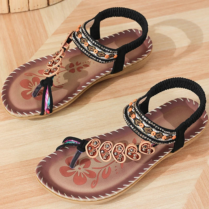 Women's bohemian style flip-flops