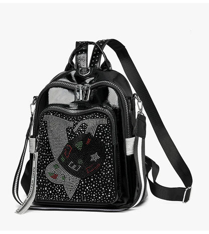 Women's multifunctional backpack with a modern design, made of anti-theft synthetic leather, stylish, beautiful and spacious