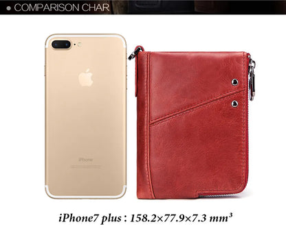 Unisex wallet in genuine leather, compact, with a sophisticated design and RFID-protected compartment for cards