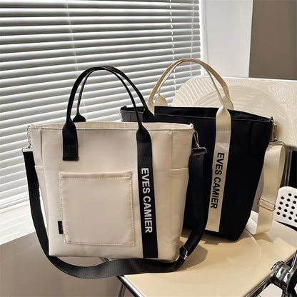 Women's Waterproof Nylon Tote Bag – Large Capacity and Lightweight with Crossbody Strap