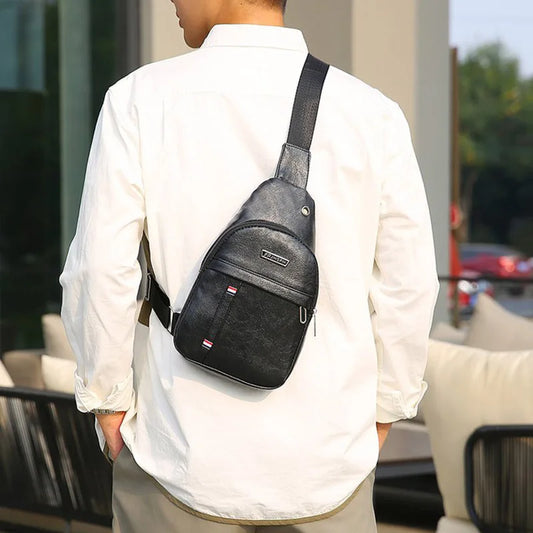 Men's PU shoulder bag, fanny pack, crossbody bag