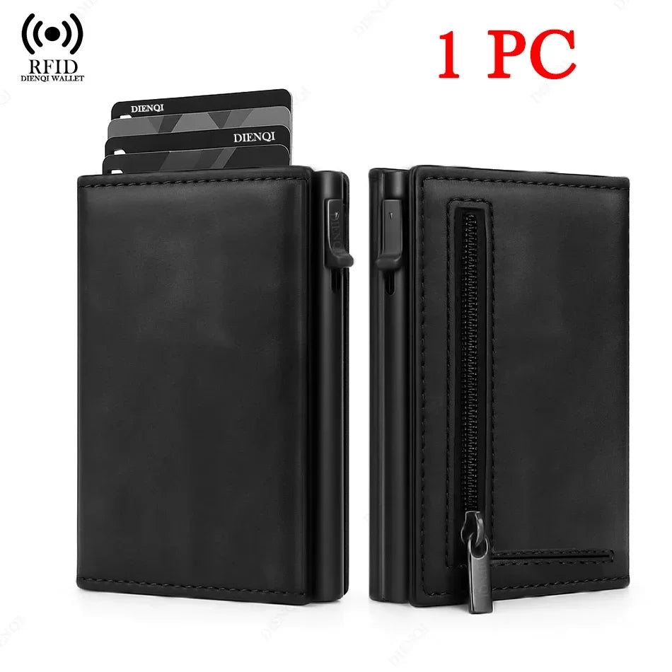 Sophisticated men's wallet in fiber with compartments RFID for cards