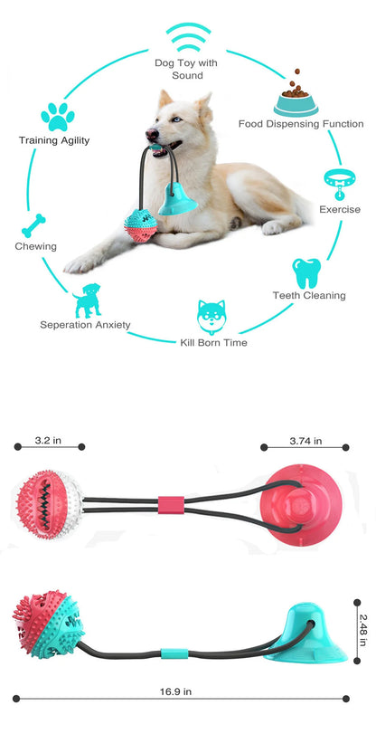 Interactive silicone toy with suction cup for dogs, ideal for chewing and cleaning teeth