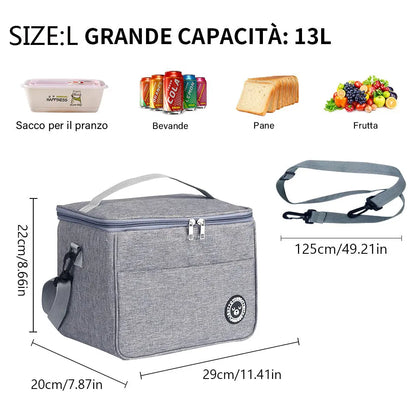 Portable insulated lunch bag, waterproof, for storing food