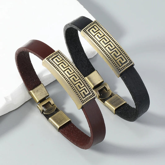 Vintage leather bracelet for men