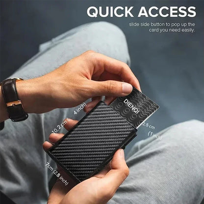 Sophisticated men's wallet in fiber with compartments RFID for cards