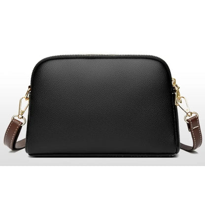 Women's genuine leather handbag with flap, luxurious, messenger style, crossbody