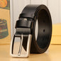 Men's leather belt with metal alloy pin buckle