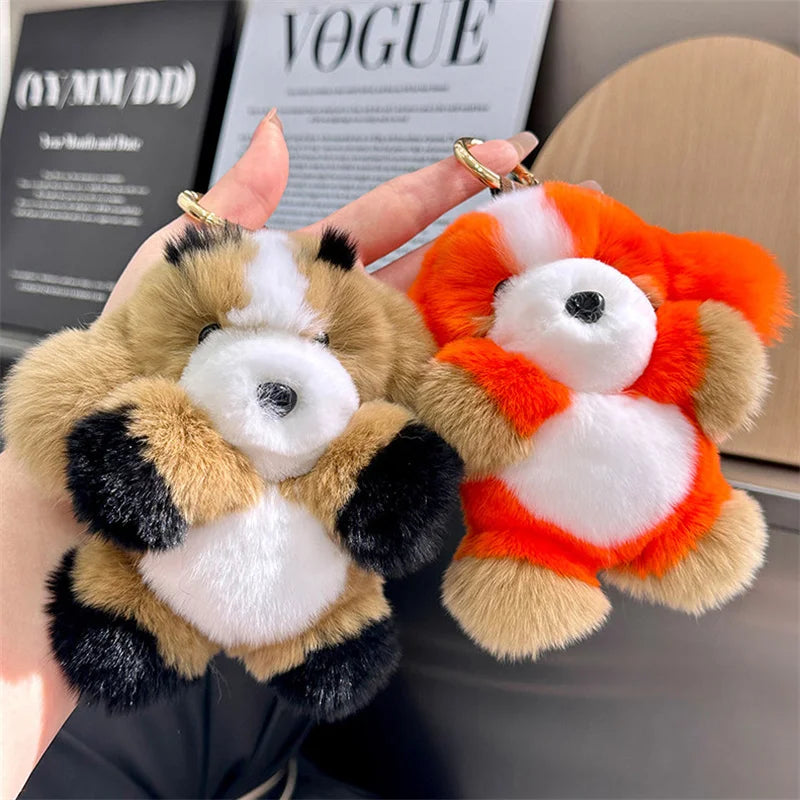 Plush keychain with an adorable and fun dog/rabbit pendant