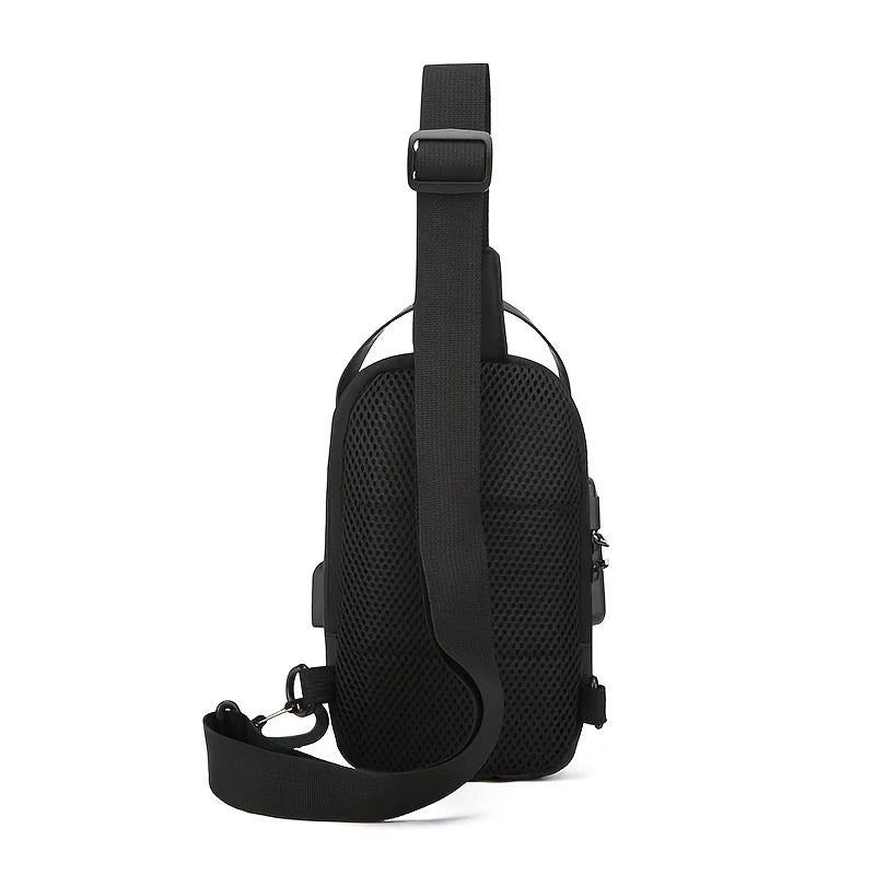 Stylish Men's Sling Bag - Durable Oxford Fabric, Crossbody Chest Pack with Phone Pocket, Zip Closure for Daily Commute