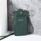 Modern shoulder bag in a solid color, with compartments for cell phone, wallets, and document holder