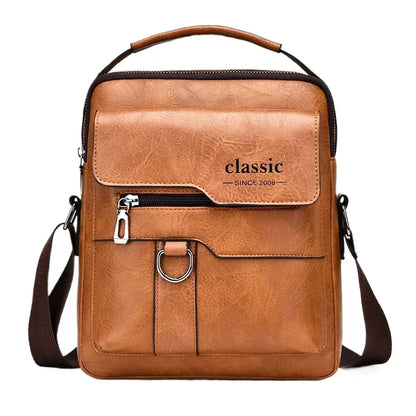 Men's crossbody bag with zipper closure, made of synthetic leather and with ample storage capacity