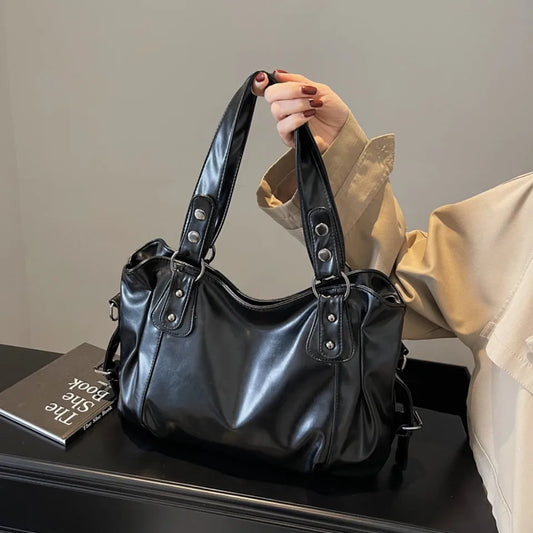 Stylish, large-capacity retro women's shoulder/crossbody bag