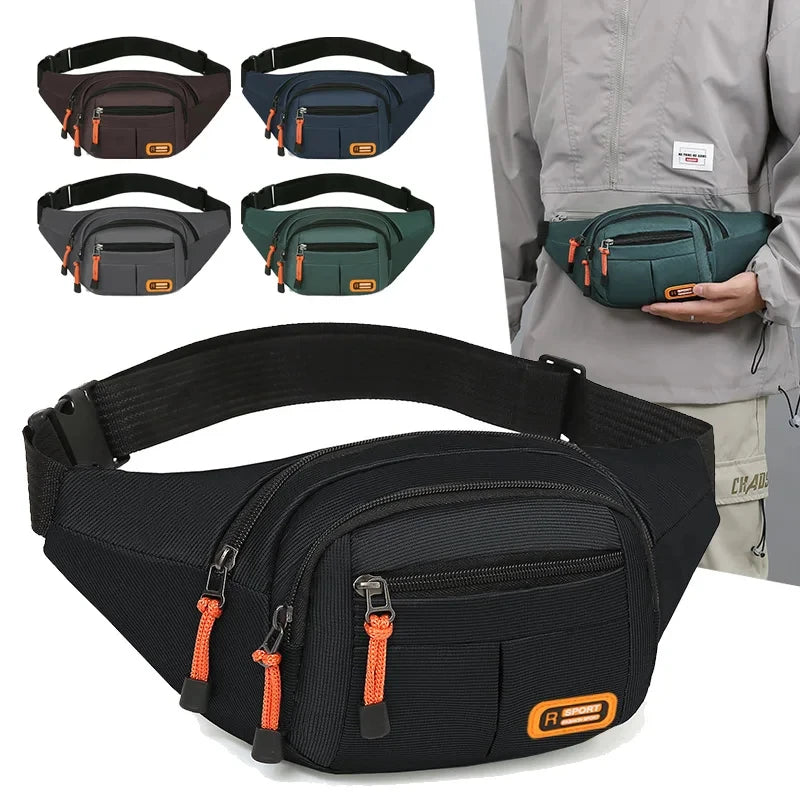 Multifunctional unisex waist bag with large capacity and waterproof properties
