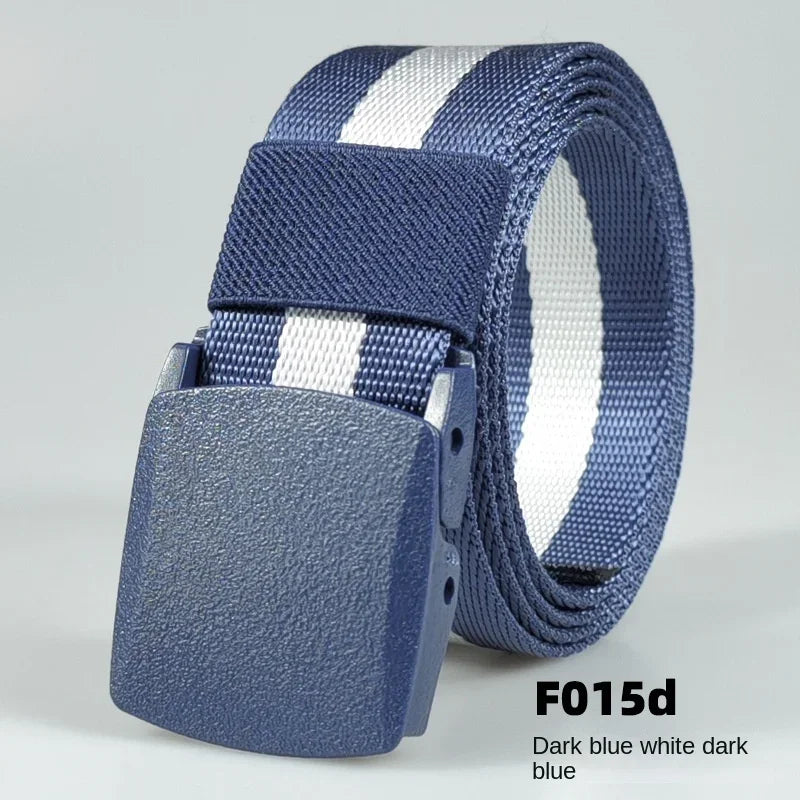 Men's casual belt for outdoor activities, made of canvas and nylon, without metal