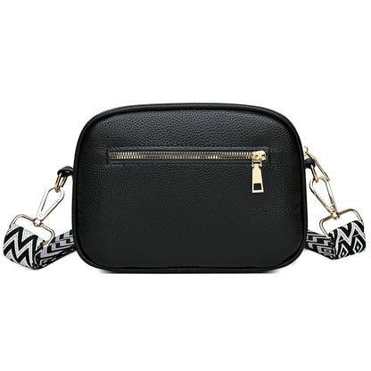 Women's leather tote bag, classic style with crossbody strap and chain detail