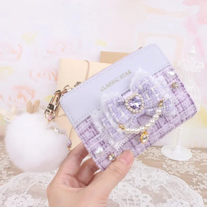 Small women's girls leather wallet