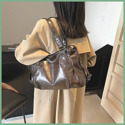 Stylish, large-capacity retro women's shoulder/crossbody bag