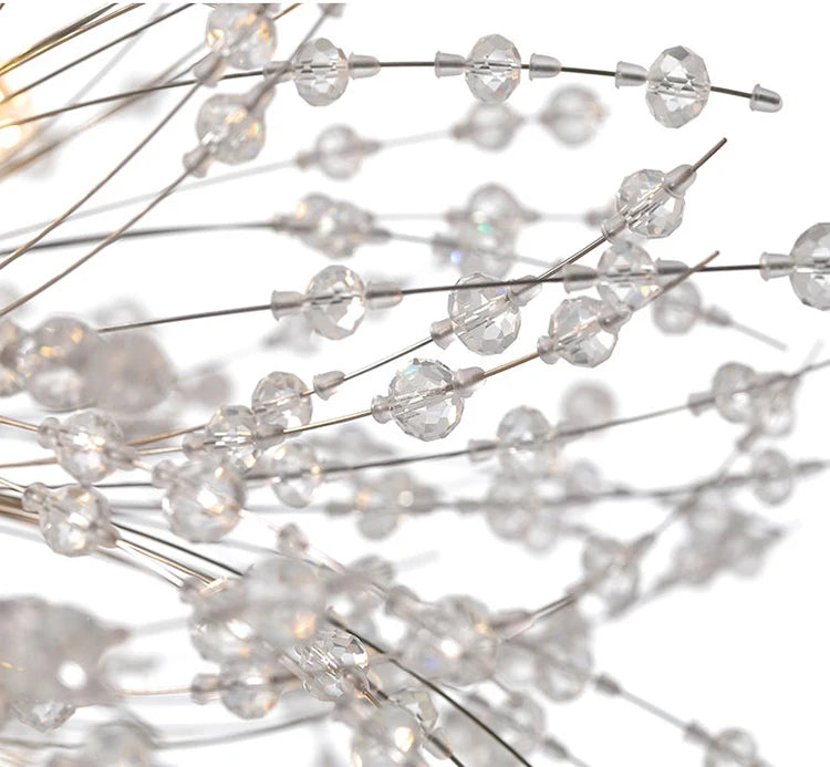 Luminária pendente LED moderna Sky Star Fireball Crystal, modelo Dandelion, ideal para restaurantes, salas de estar e bares. Arte dinamarquesa.