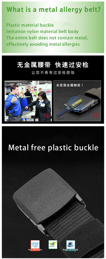 Canvas belt for men and women, tactical style, made of nylon, without metal.