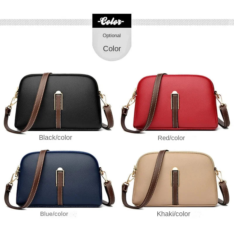 Women's genuine leather handbag with flap, luxurious, messenger style, crossbody