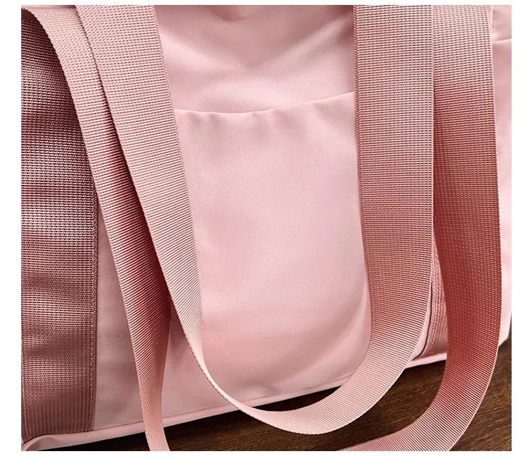 Bolsa de ombro de grande capacidade para mulheres, bolsa casual de nylon durável com vários bolsos, sacola de viagem leve