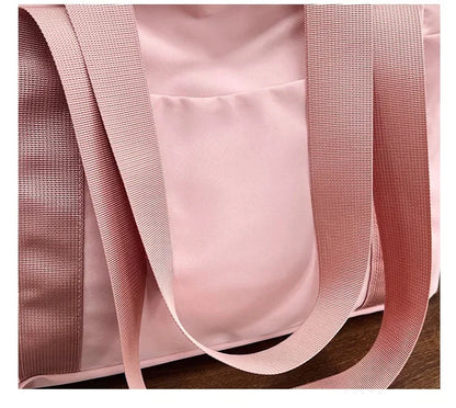 Bolsa de ombro de grande capacidade para mulheres, bolsa casual de nylon durável com vários bolsos, sacola de viagem leve