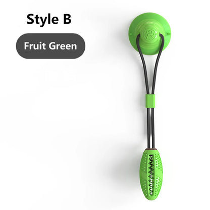 Interactive silicone toy with suction cup for dogs, ideal for chewing and cleaning teeth