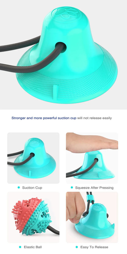 Interactive silicone toy with suction cup for dogs, ideal for chewing and cleaning teeth