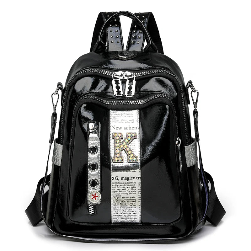 Women's multifunctional backpack with a modern design, made of anti-theft synthetic leather, spacious and stylish