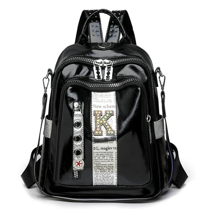 Women's multifunctional backpack with a modern design, made of anti-theft synthetic leather, spacious and stylish