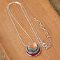 Elegant necklace with enameled pendant - zinc alloy with 18k gold details, braided chain, a sophisticated accessory for formal or informal occasions