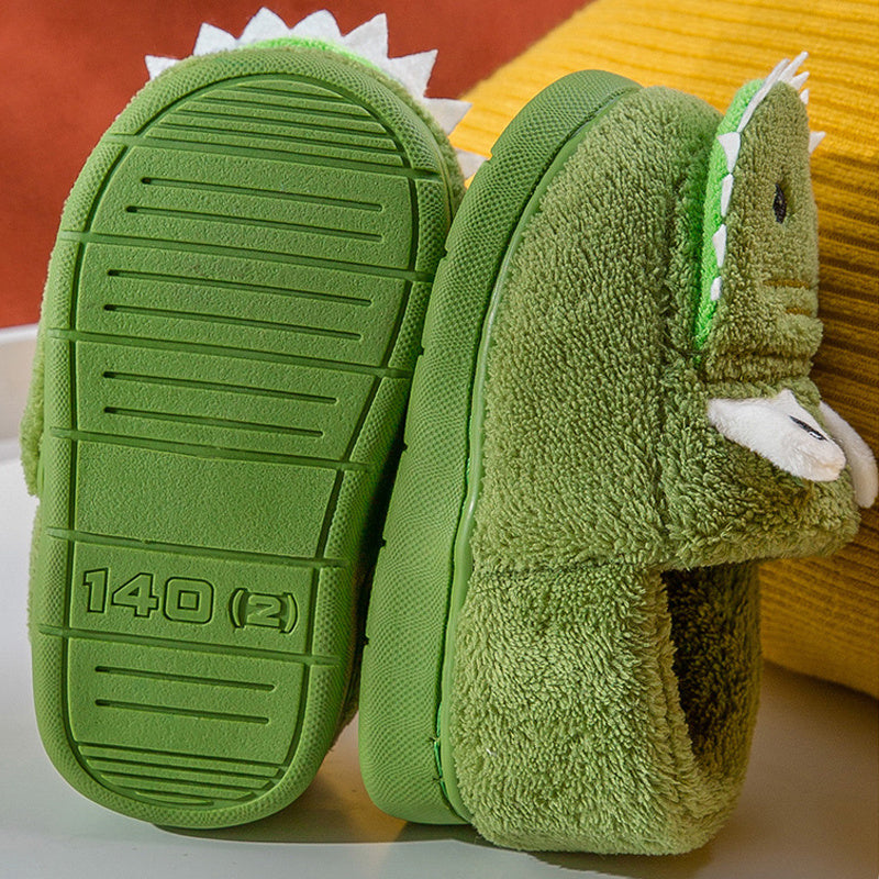 Dinosaur slippers for boys with soft TPR soles and alligator/crocodile teeth, easy to put on, cute and with a dinosaur print to match pajamas