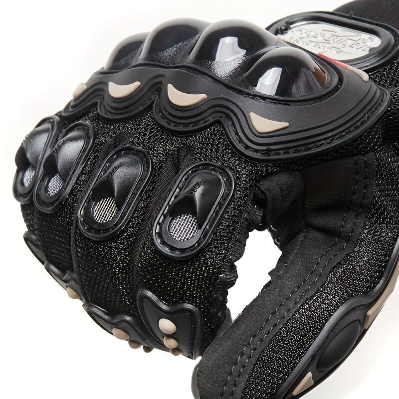Unisex gloves for motorcycling, cycling, off-road riding, and other sports; breathable and featuring touchscreen-compatible fingertips
