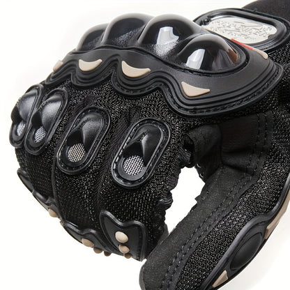 Unisex gloves for motorcycling, cycling, off-road riding, and other sports; breathable and featuring touchscreen-compatible fingertips