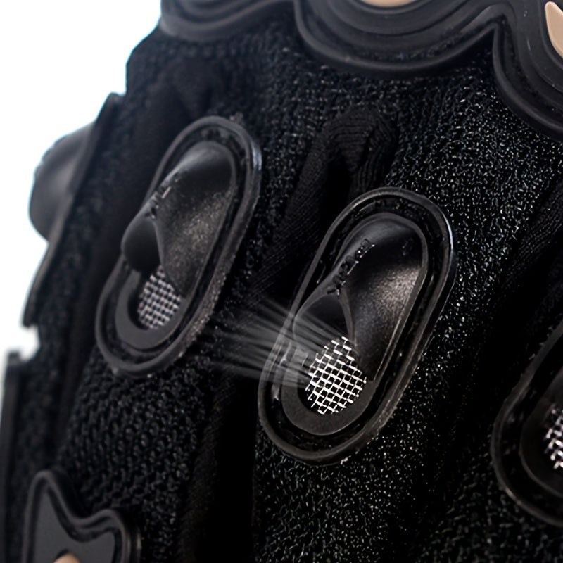 Unisex gloves for motorcycling, cycling, off-road riding, and other sports; breathable and featuring touchscreen-compatible fingertips