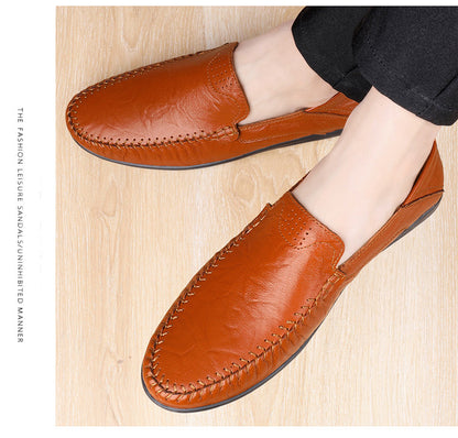 Comfortable, breathable men's shoes with visible stitching