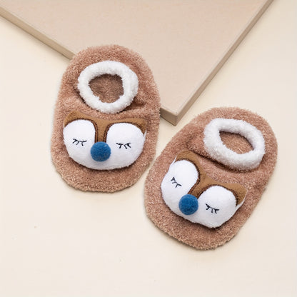 Non-slip children's socks with animal prints
