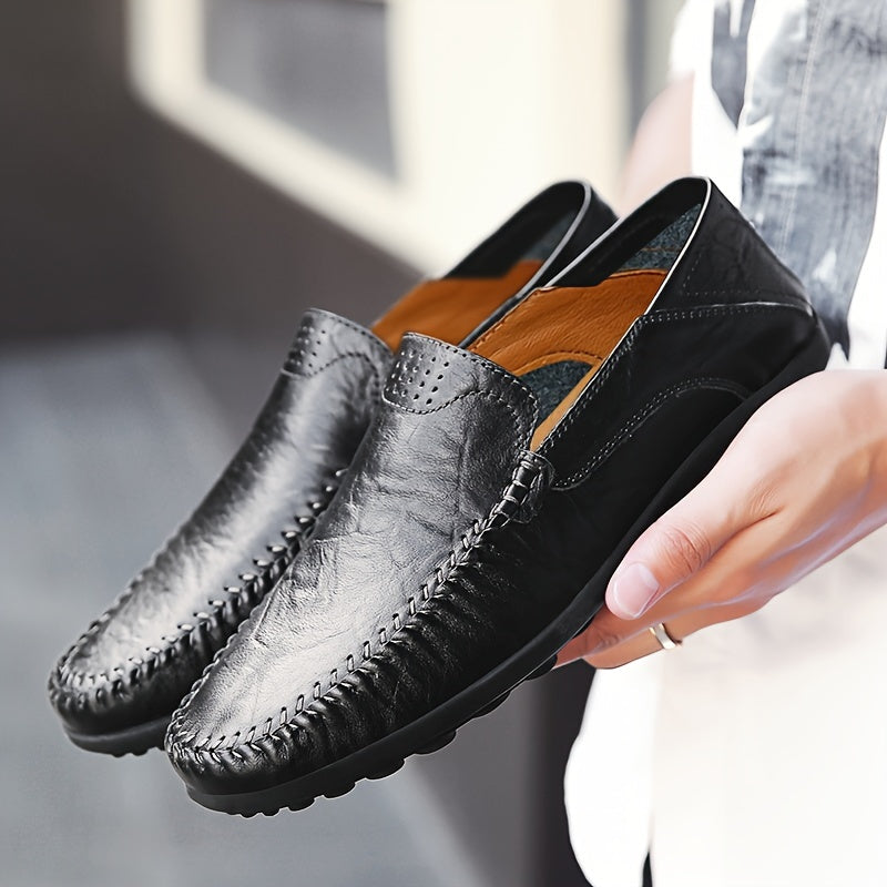 Comfortable, breathable men's shoes with visible stitching