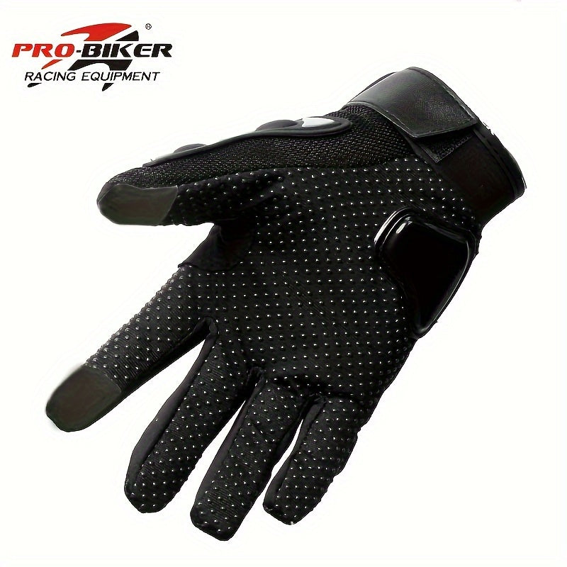Unisex gloves for motorcycling, cycling, off-road riding, and other sports; breathable and featuring touchscreen-compatible fingertips
