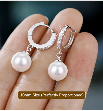 Earrings with Natural Freshwater Pearls in 925 Sterling Silver