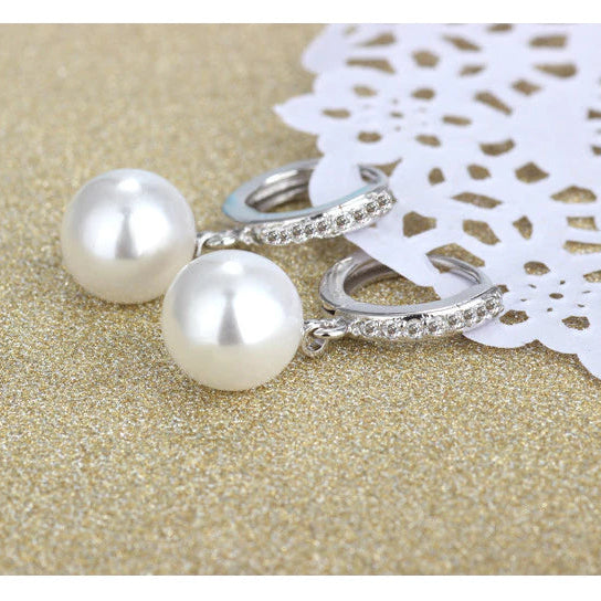 Earrings with Natural Freshwater Pearls in 925 Sterling Silver