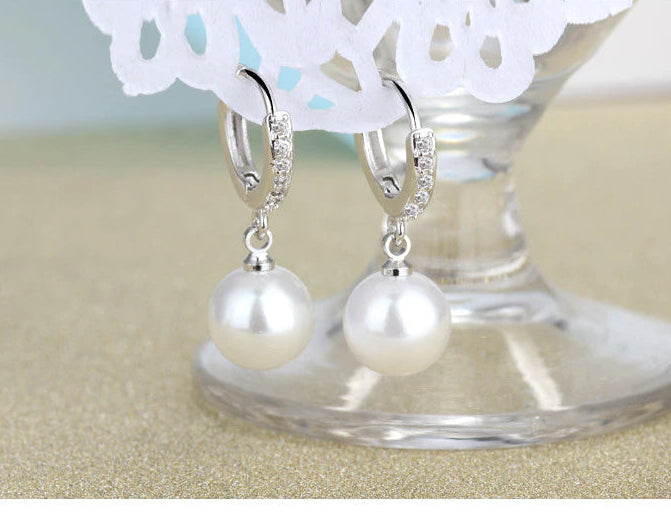 Earrings with Natural Freshwater Pearls in 925 Sterling Silver