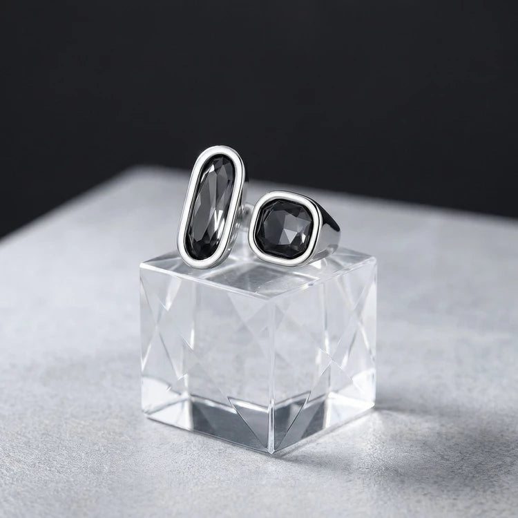 Minimalist Geometric Adjustable Open Ring